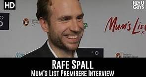 Rafe Spall Mum's List Premiere Interview