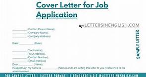 Cover Letter For Job Application - Sample Job Cover Letter