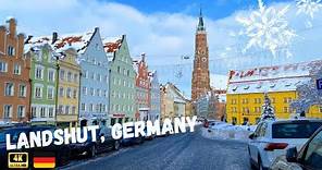 Landshut, Germany 4K Winter Walking Tour (2023)