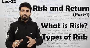 #22 Risk and its Types || Risk and Return part-1 || BBA, MBA, Business studies