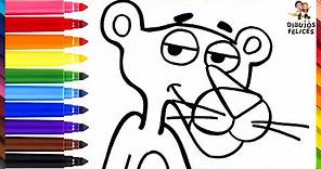 Dibuja y Colorea A La Pantera Rosa 🐆💗🌈 Dibujos Para Niños