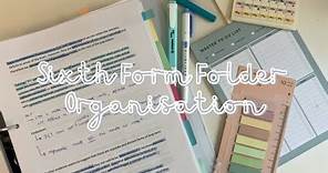 How I Organise my A Level Folders & Notes for Sixth Form | best organisation system for A Levels