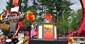 Fireball opening ceremony with first riders HD @60fps Six Flags New England
