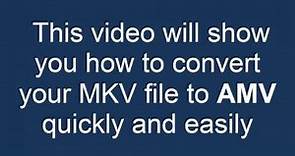 How to convert MKV to AMV