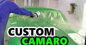 Custom Candy Euphoria: A Full Car Paintjob Transforming the 68 Camaro into a Green Candy Dream