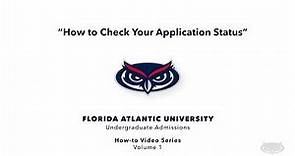 How to Check Your FAU Application Status