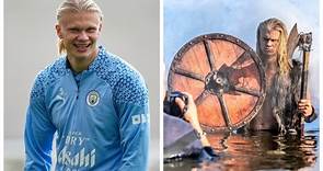 Erling Haaland becomes a viking for the day for charity