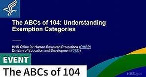 The ABCs of 104: Understanding Exemption Categories