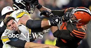 New details on the brawl between NFL players Myles Garrett and Mason Rudolph | ABC News