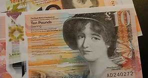 All 3 New Plastic 10 Pound Scottish Banknotes