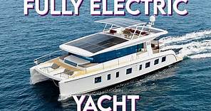 Inside a TESLA Inspired 100% ELECTRIC Luxury Catamaran Yacht