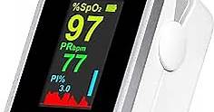 Pulse Oximeter Fingertip - Oxygen Meter Finger Pulse Oximeter - Blood Oxygen Saturation Monitor with Heart Rate and Fast Spo2 Reading, Pulse Ox with TFT Screen, Lanyard (Not include Batteries)