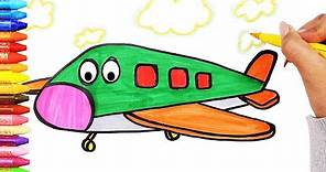Cómo Dibujar y Colorear Avión | Dibujos Para Niños con MiMi 😺 | Aprender Colores 🎨