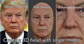How to create a 3D face using a single image and with enhanced texture in blender | Irfan Lesnar