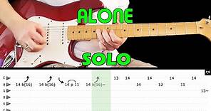 ALONE - Guitar lesson - Guitar solo (with tabs) - Heart - fast & slow version