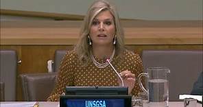 Queen Máxima of the Netherlands at the Financial Inclusion for Development