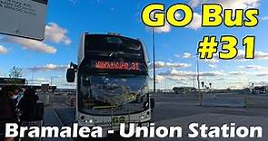 4K GO Transit Express Bus 31 Bramalea GO to Union Station (Duration 50min)