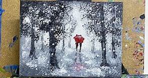 Peinture la forêt Noir et Blanc peindre sur toile Acrylique