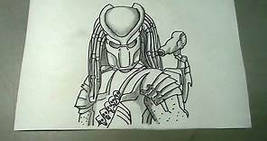 Como dibujar al depredador paso a paso - Predator movie