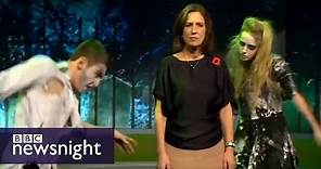 Kirsty Wark dances Thriller in Halloween playout - BBC Newsnight