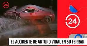 Imágenes del accidente de Arturo Vidal en su Ferrari | 24 Horas TVN Chile