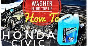 How to Top Up Windshield Washer Fluid on Honda Civic 2016 2017 2018 2019 2020