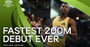 Erriyon Knighton storms to fastest indoor 200m debut in history 🔥 | World Indoor Tour 2024