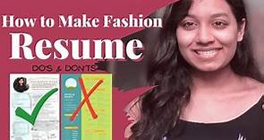 Fashion Designer Resume | Sharing my Resume with Do’s & Don’ts | Aishwarya Wagh