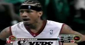 NBA Playoffs 2003 Game 1 Philadelphia 76ers vs. Charlotte Hornets Allen Iverson vs. Baron Davis