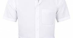 Alimens & Gentle Mens Short Sleeve Cotton Dress Shirts Wrinkle-Free Business Shirt