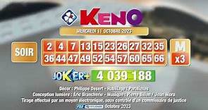 Tirage du soir Keno® du 11 octobre 2023 - Résultat officiel - FDJ