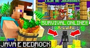 Servidor de Minecraft Survival, para Java e Bedrock (Multiplayer)