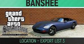 GTA San Andreas: Definitive Edition - Banshee Location - Export List #3 🏆