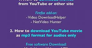 How to download YouTube movie or mp3 audio format using firefox