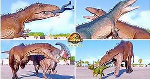 Carcharodontosaurus All Perfect Animations & Interactions 🦖 Jurassic World Evolution 2 - JWE