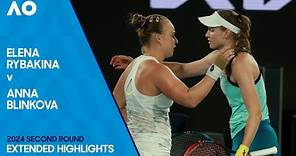 Elena Rybakina v Anna Blinkova Extended Highlights | Australian Open 2024 Second Round