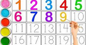 123456789 Counting - Write & Read Numbers 1 to 20 For Kids - Learning Numbers & Colors