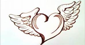 come disegnare un cuore con le ali | come disegnare un cuore con le ali passo dopo passo