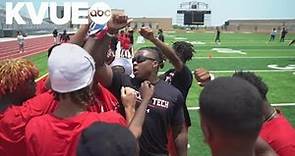 Texas Tech RB Tahj Brooks host first youth football camp at Manor High School | KVUE