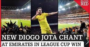 Liverpool fans sing NEW Diogo Jota chant at the Emirates in League Cup Win v Arsenal | FAN FOOTAGE