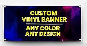 Personalized Custom Vinyl Banner Printing Indoor or Outdoor use Printed Business Event Birthday Party Large Custom Vinyl banner for Party Decoration Factory of Stickers (2'x2')