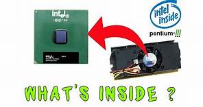 Intel inside Pentium 3 Processor - Old PC Pentium 3 found in 2020.