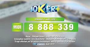 Tirage du midi Joker+® du 21 août 2020 - Résultat officiel - FDJ