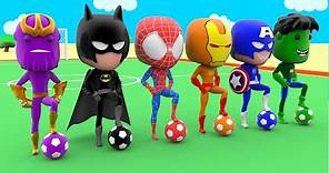 Thanos Avenger Learn Colors with Fifa World Cup Football 2018 Superheroes Spiderman