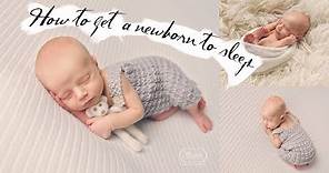 How to get a NEWBORN to SLEEP during a newborn photoshoot - BABY photography