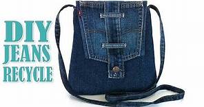 DIY JEANS LONG STRIP BAG IDEA OUT OF OLD JEANS // Cute Purse Bag From Jeans Pants Recycle