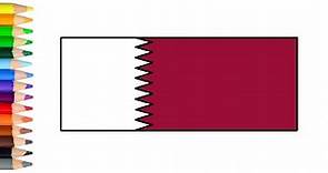 Cara Menggambar Bendera Qatar - How to Draw Qatar Flag