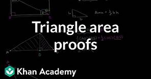 Triangle area proofs | Perimeter, area, and volume | Geometry | Khan Academy