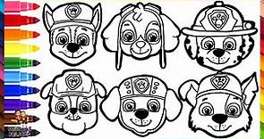 Dibuja y Colorea A Las Personajes de La Patrulla Canina 🐾🐶👮🎀🚒👷♻️🌊🌈 Dibujos Para Niños