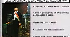 segundo Gobierno de José Pardo y Barreda 1915 / 1919 fin de la República Aristocratica